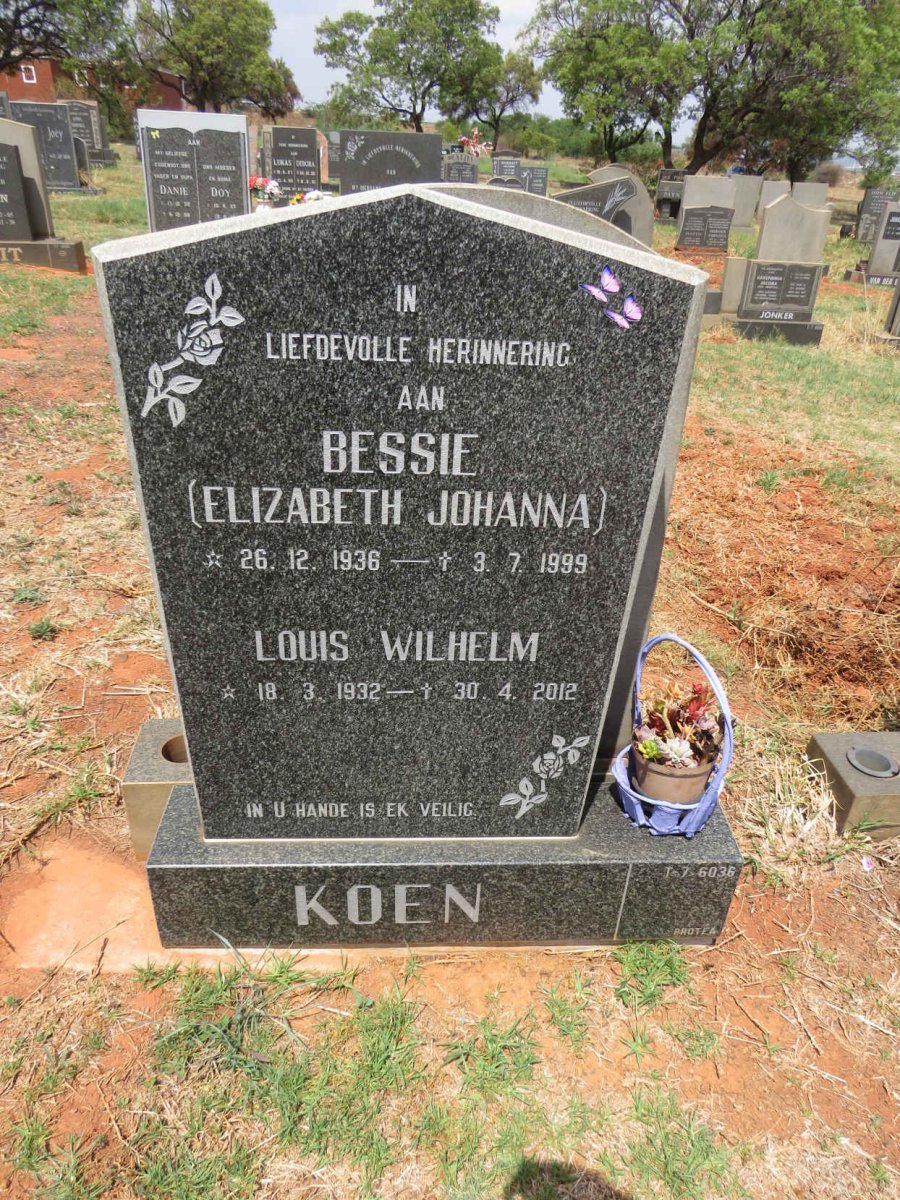 KOEN Louis Wilhelm 1932-2012 & Elizabeth Johanna 1936-1999