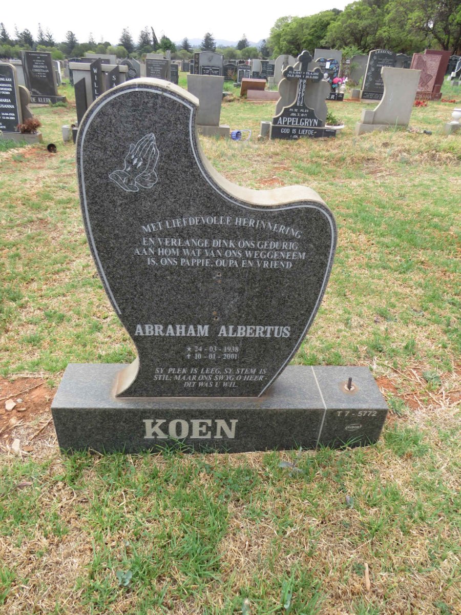 KOEN Abraham Albertus 1938-2001