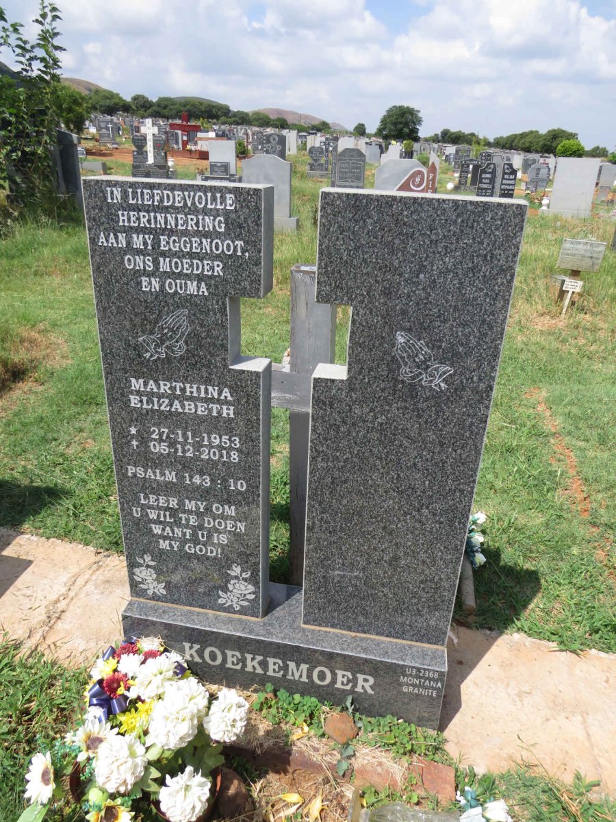 KOEKEMOER Marthina Elizabeth 1953-2018