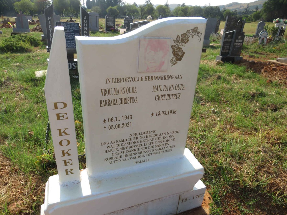 KOKER Gert Petrus, de 1936- & Barbara Christina 1943-2021