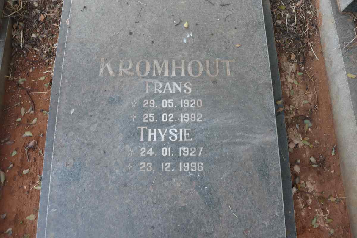KROMHOUT Frans 1920-1992 & Thysie 1927-1996