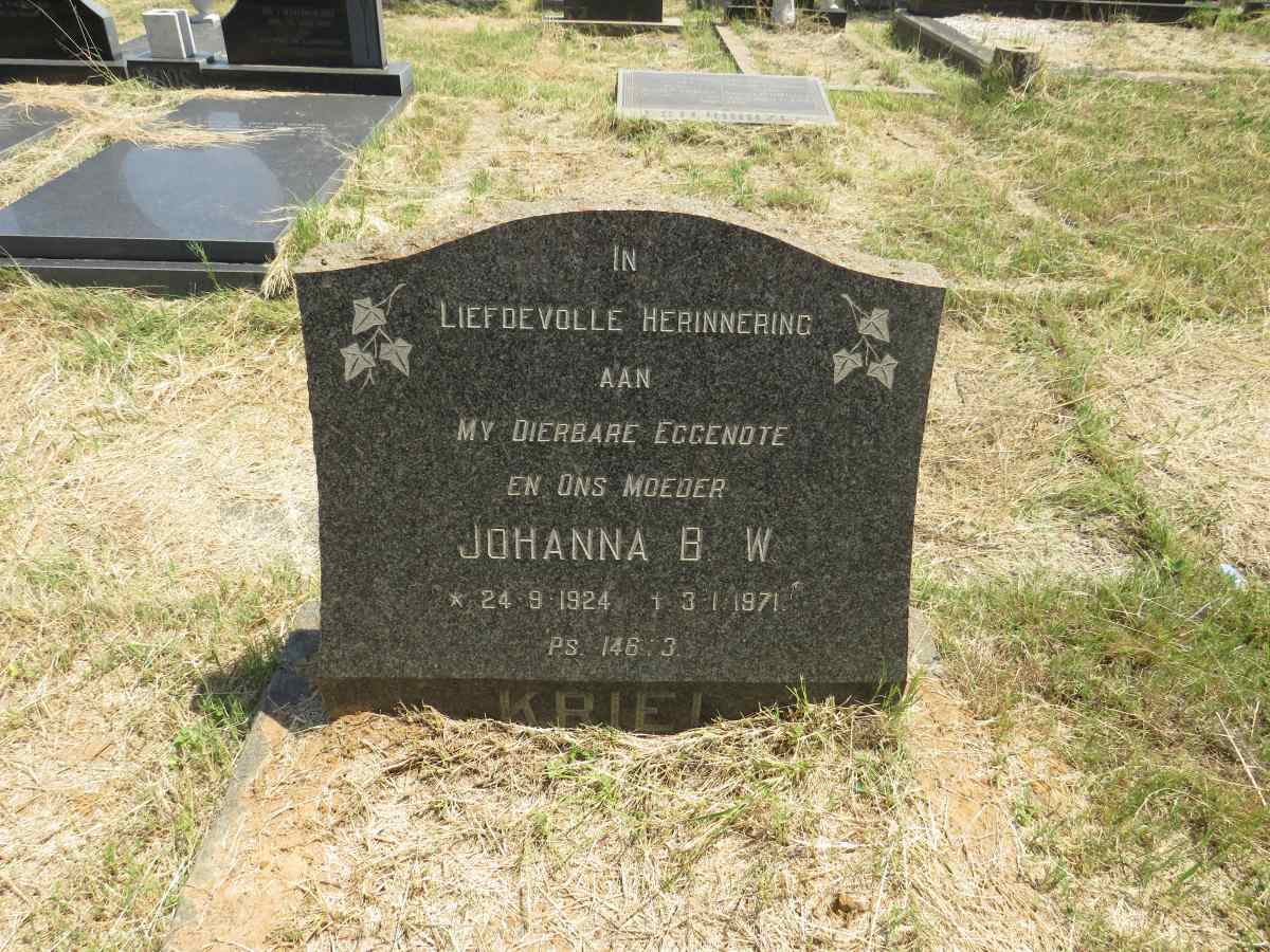 KRIEL Johanna B.W. 1924-1971