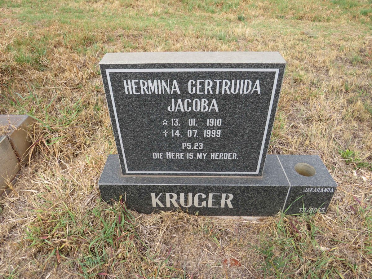 KRUGER Hermina Gertruida Jacoba 1910-1999