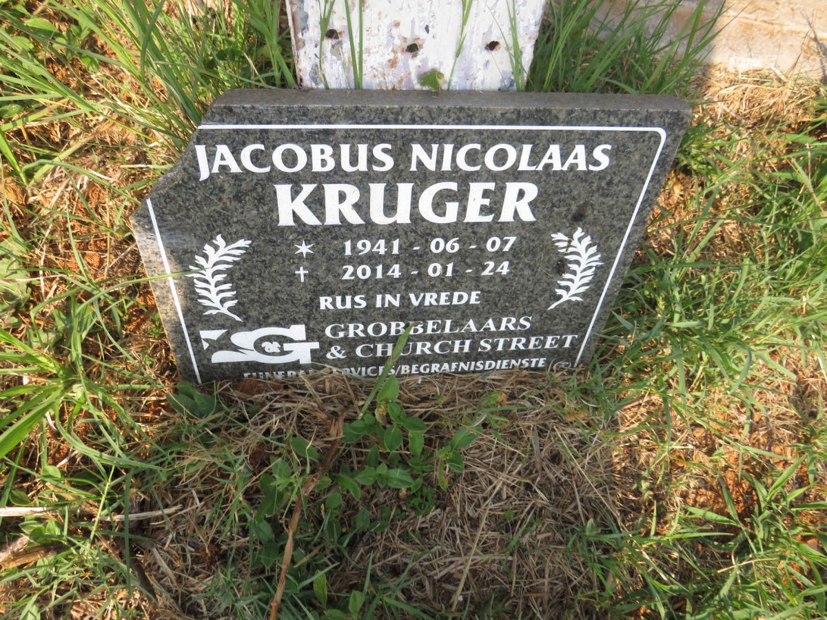 KRUGER Jacobus Nicolaas 1941-2014