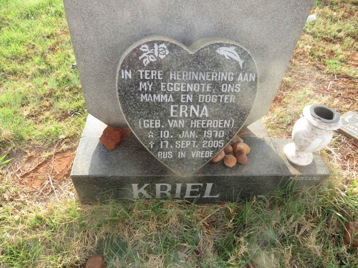 KRIEL Erna nee VAN HEERDEN 1970-2005