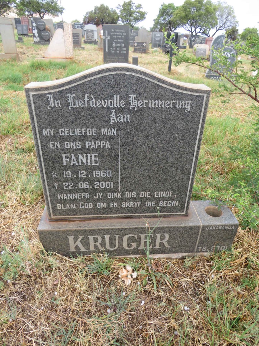 KRUGER Fanie 1960-2001
