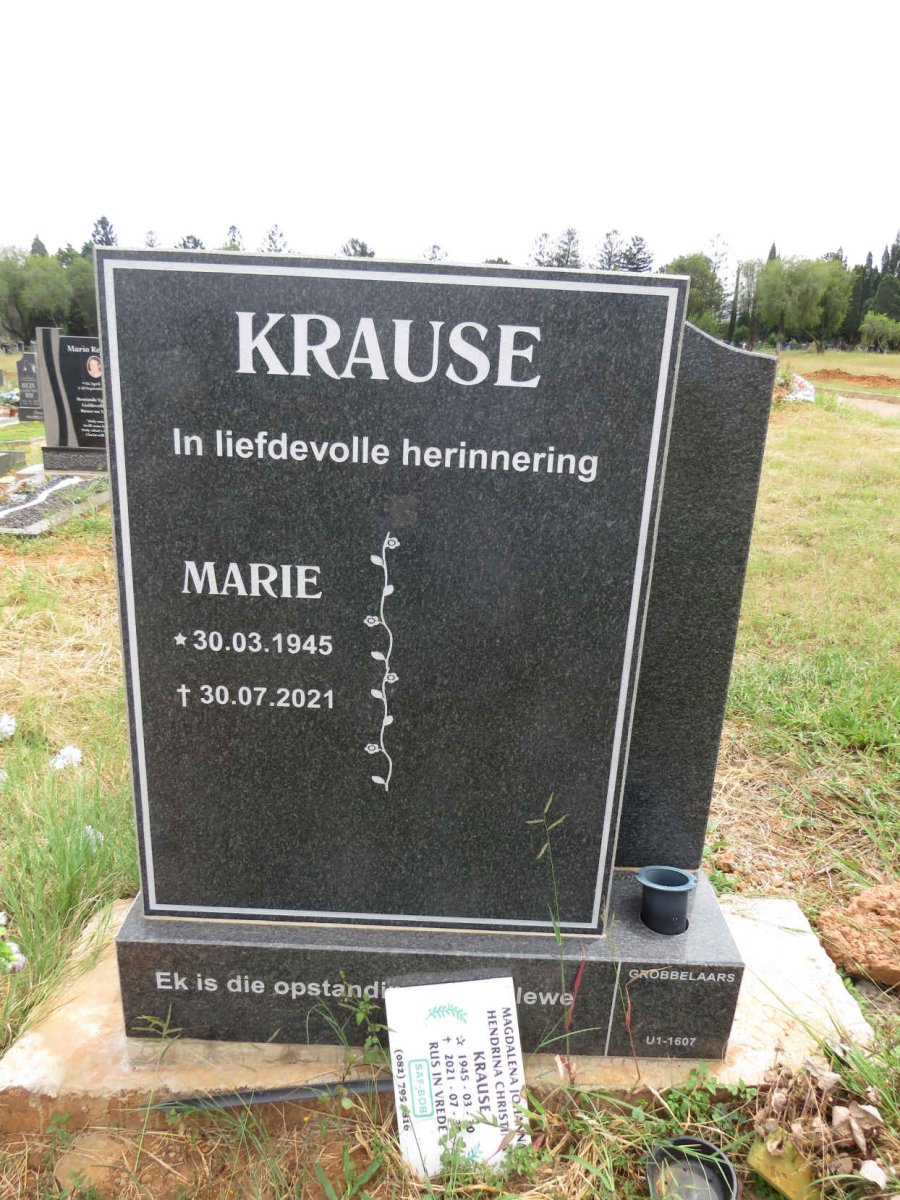 KRAUSE Magdalena Johanna Hendrina Christina 1945-2021