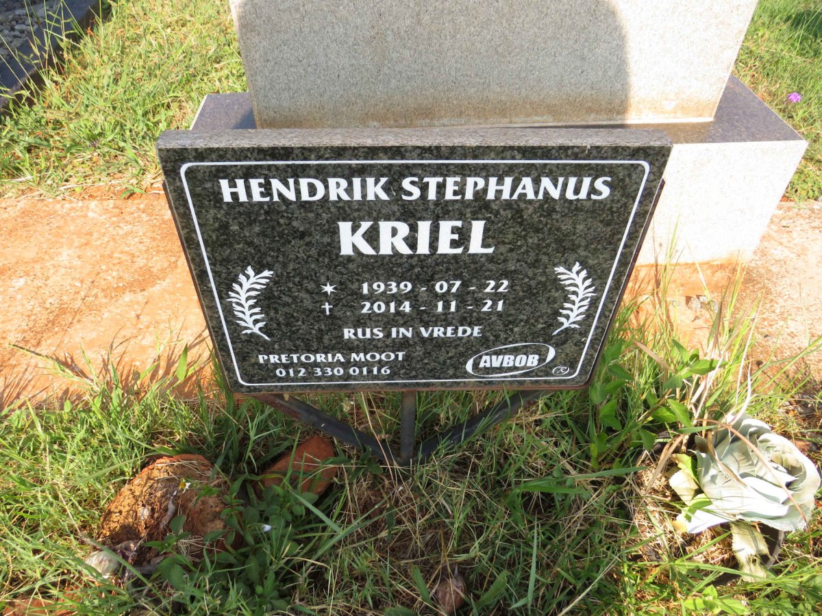 KRIEL Hendrik Stephanus 1939-2014