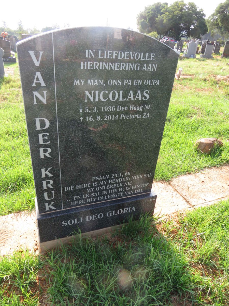 KRUK Nicolaas, van der 1936-2014