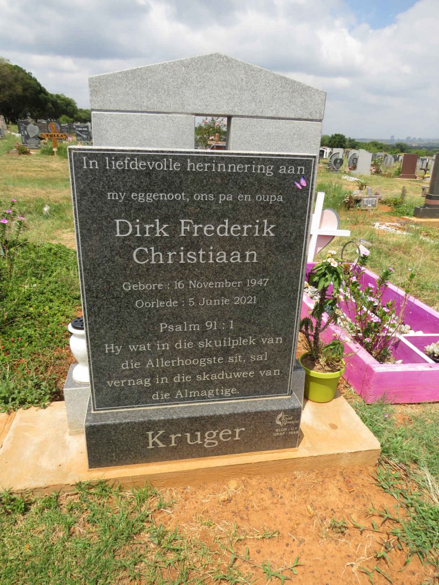 KRUGER Dirk Frederik Christiaan 1947-2021