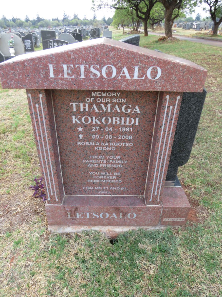 LETSOALO Thamaga Kokobidi 1981-2008