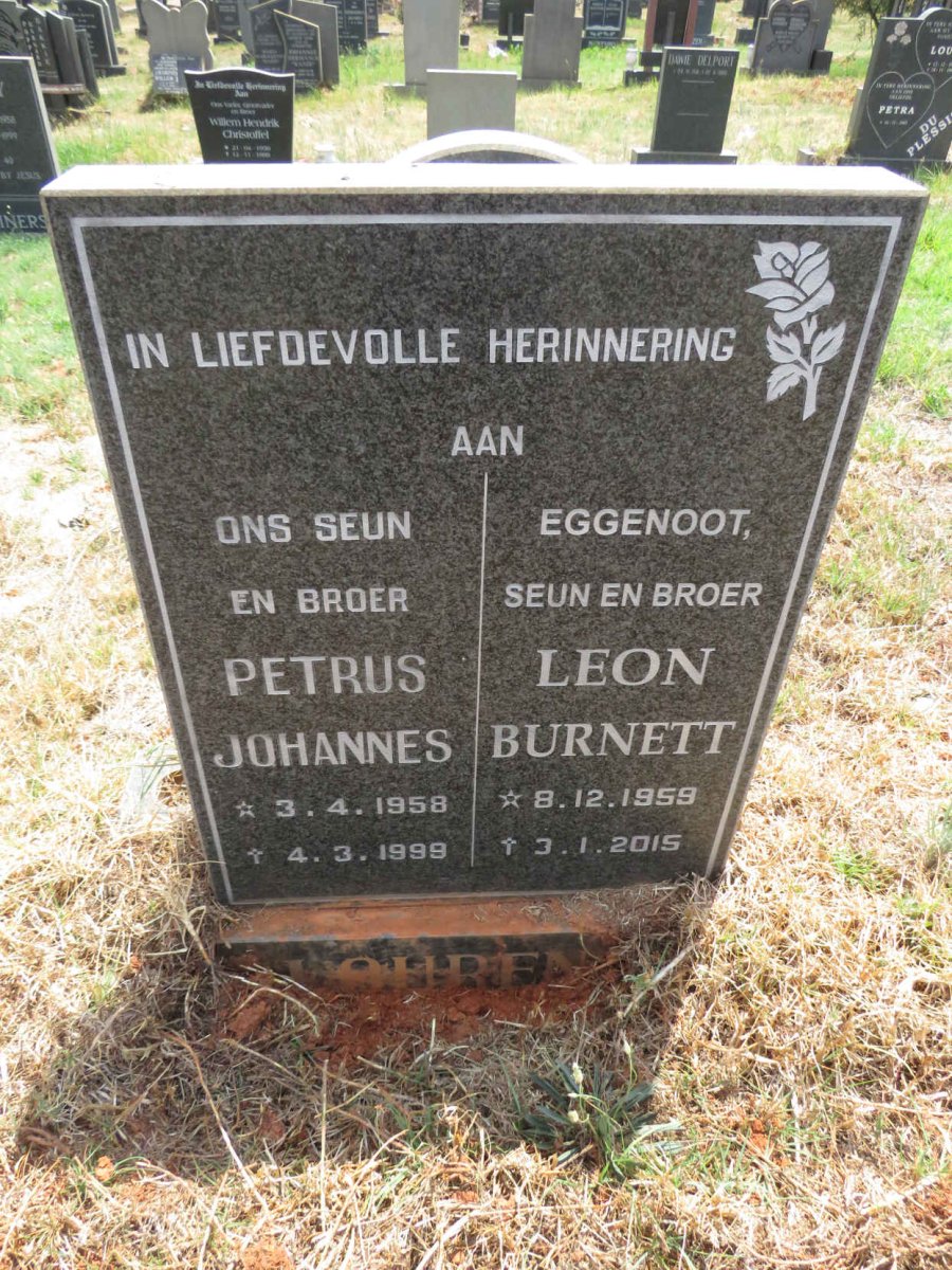 LOURENS Petrus Johannes 1958-1999 :: LOURENS Leon Burnett 1959-2015
