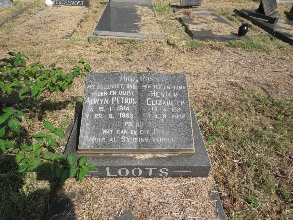 LOOTS Alwyn Petrus 1914-1983 & Hester Elizabeth 1921-2002