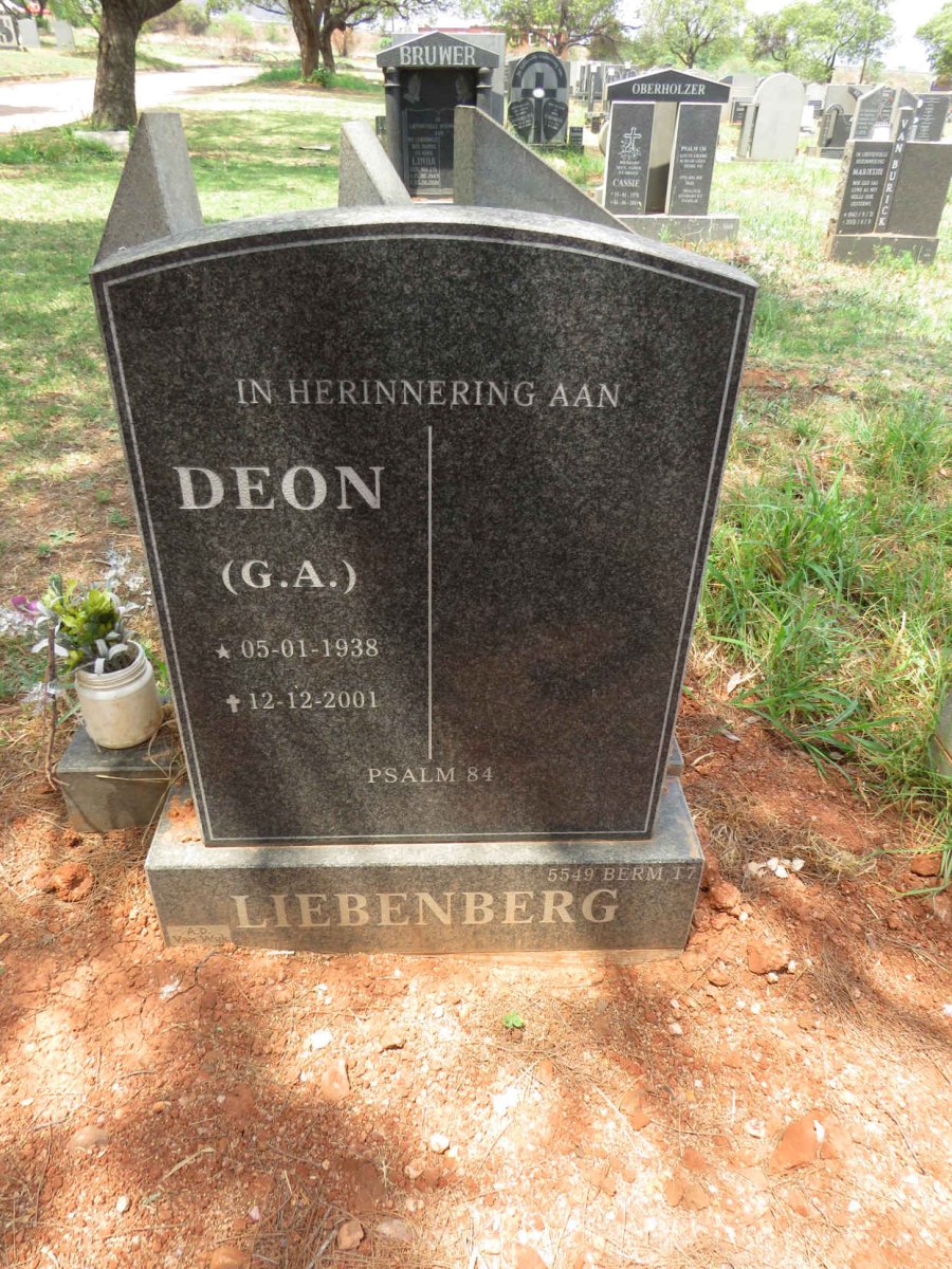 LIEBENBERG G.A. 1938-2001
