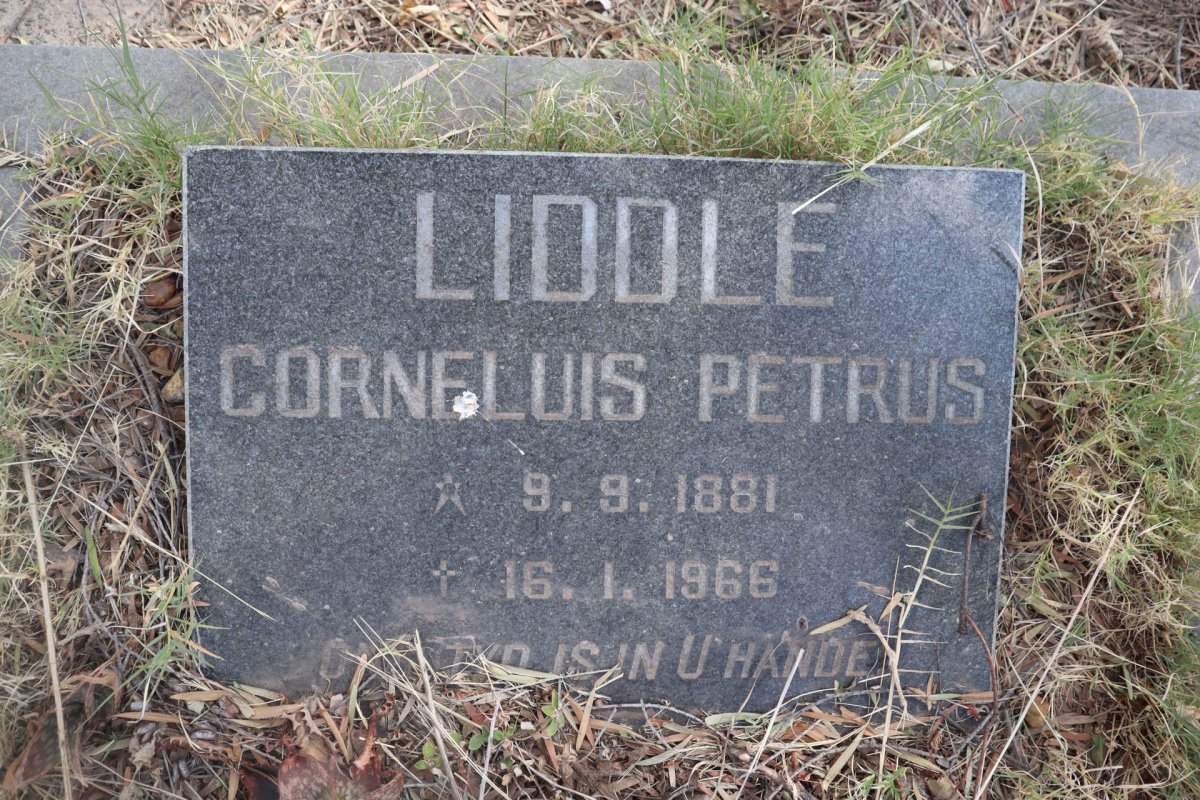 LIDDLE Corneluis Petrus 1881-1966
