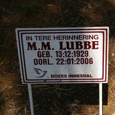 LUBBE M.M. 1929-2006