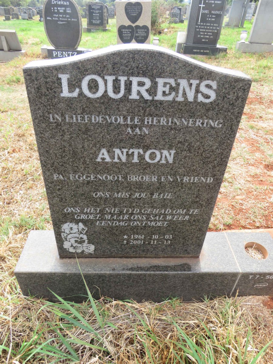 LOURENS Anton 1961-2001