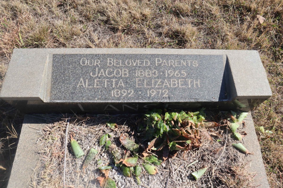 LANSER Jacob 1883-1965 & Aletta Elizabeth 1892-1972