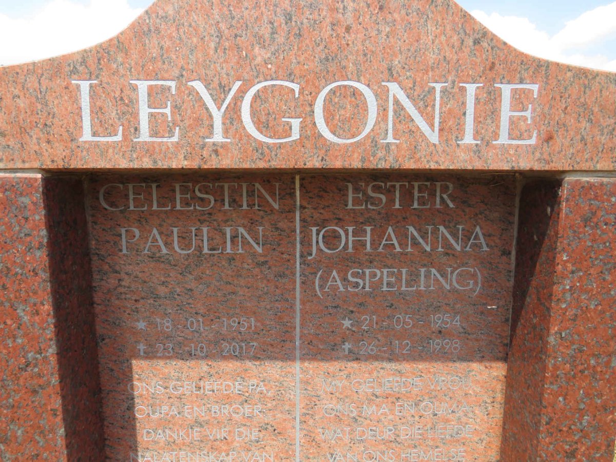 LEYGONIE Celestin Paulin 1951-2017 & Ester Johanna ASPELING 1954-1998 _2