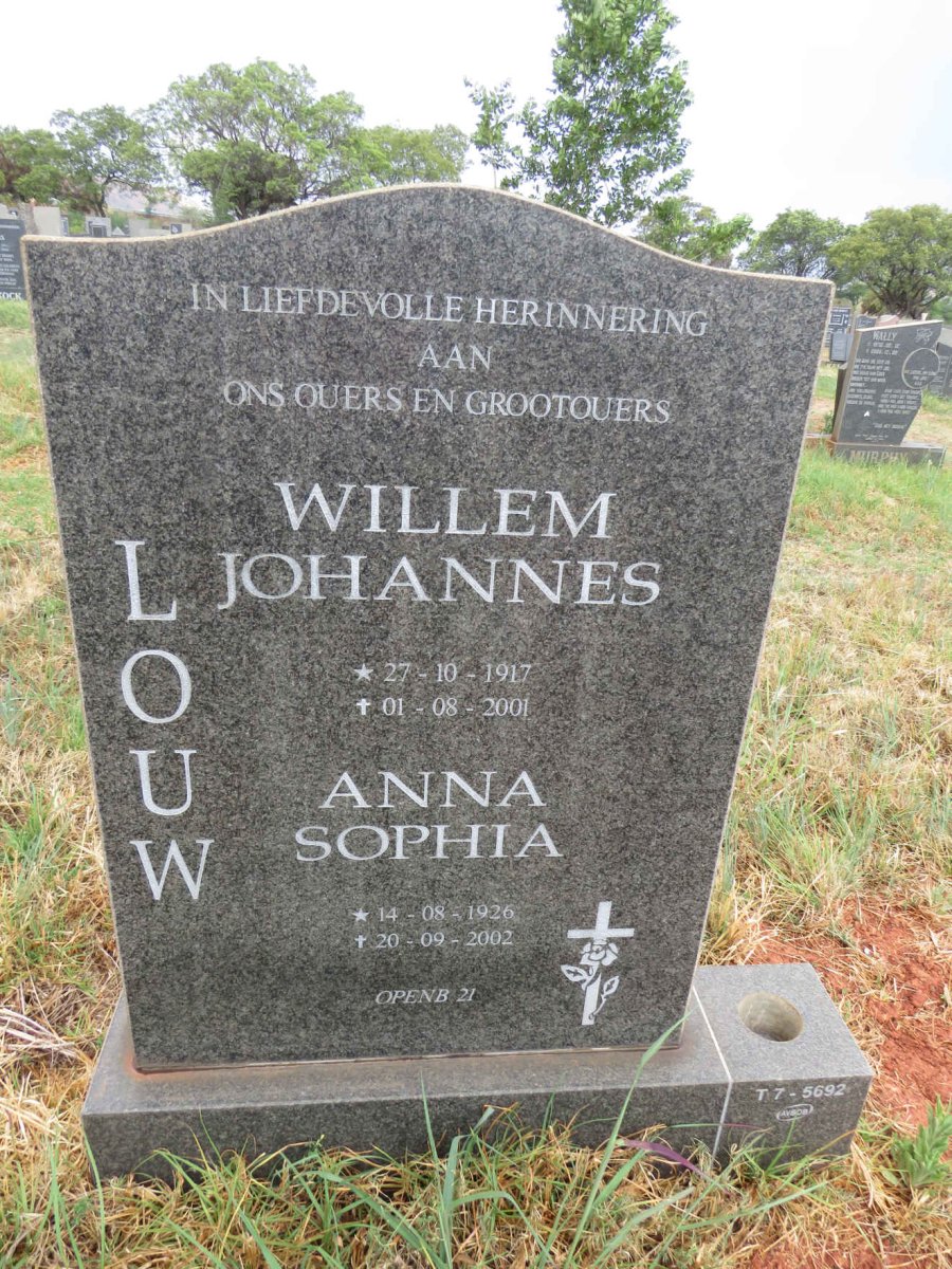 LOUW Willem Johannes 1917-2001 & Anna Sophia 1926-2002