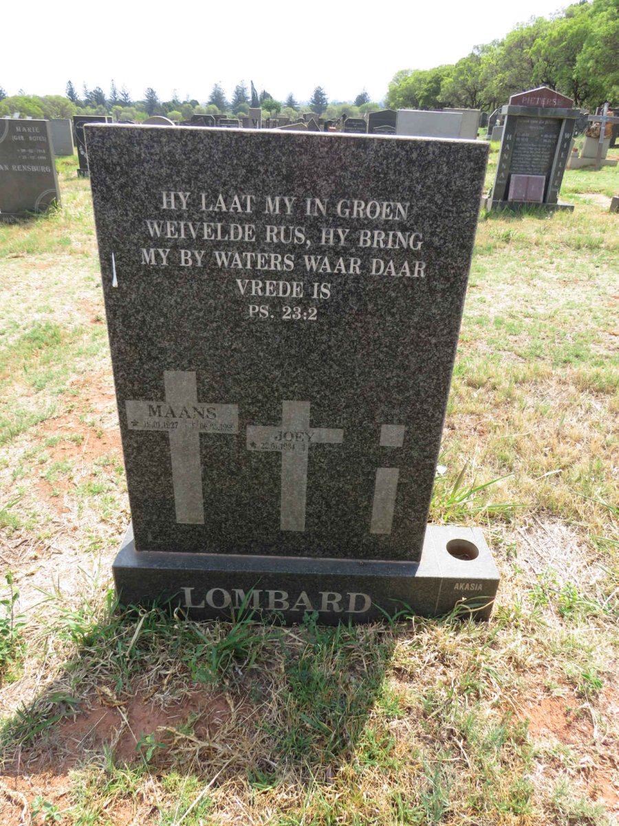 LOMBARD Maans 1927-1999 & Joey 1934-