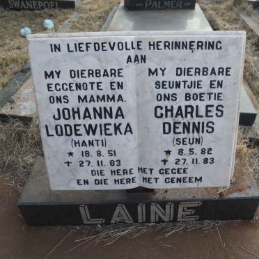 LAINE Johanna Lodewieka 1951-1983 :: LAINE Charles Dennis 1982-1983
