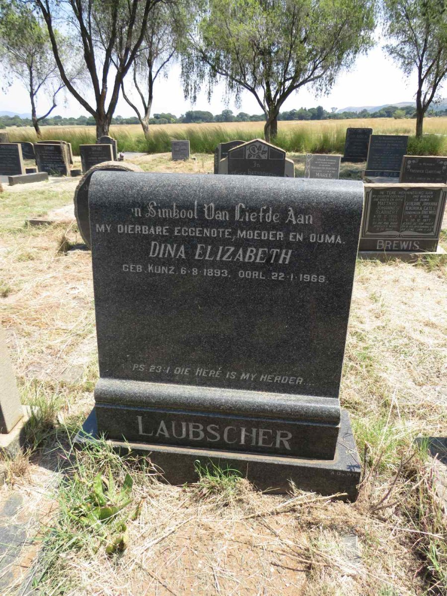LAUBSCHER Dina Elizabeth nee KUNZ 1893-1968