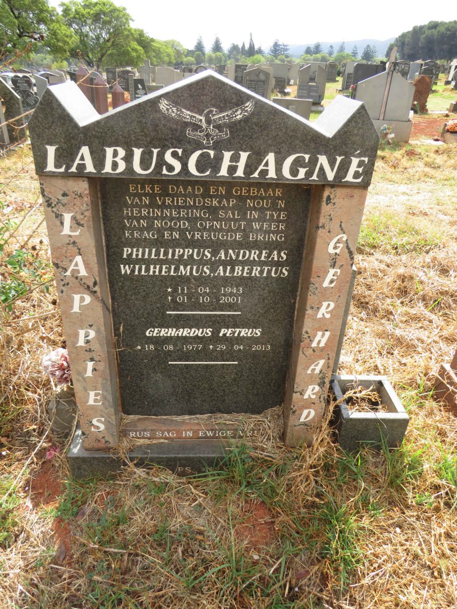LABUSCHAGNE Phillippus Andreas Wilhelmus Albertus 1943-2001 :: LABUSCHAGNE Gerhardus Petrus 1977-2013