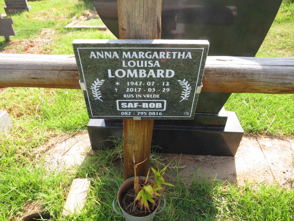 LOMBARD Anna Margaretha Louisa 1947-2017