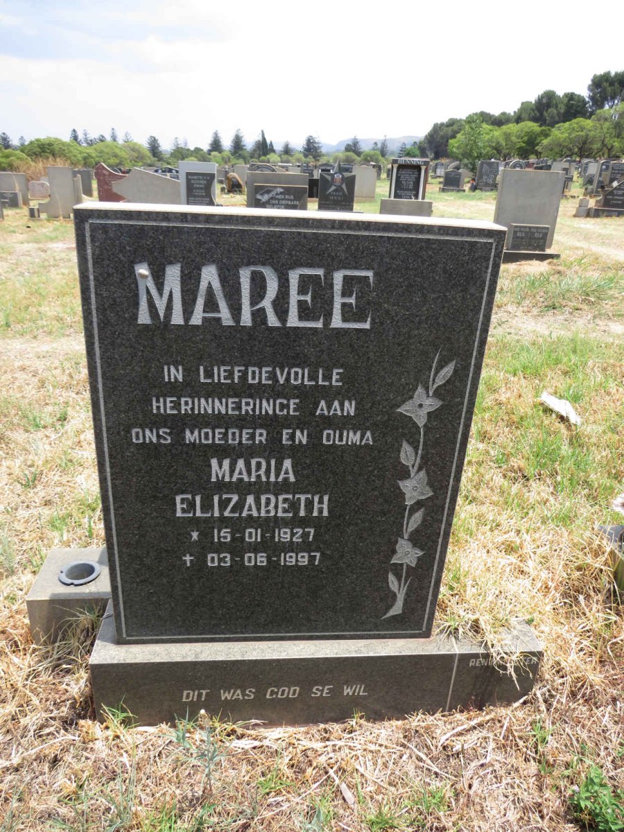 MAREE Maria Elizabeth 1927-1997