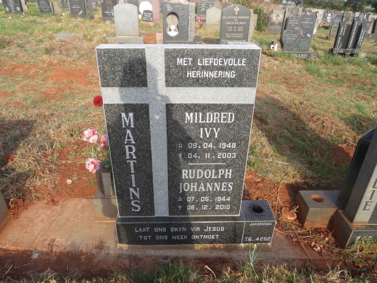 MARTINS Rudolph Johannes 1944-2010 & Mildred Ivy 1948-2003