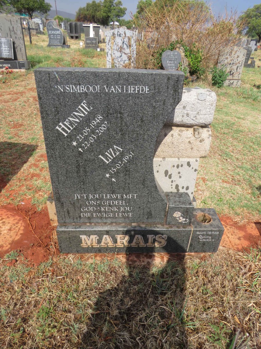 MARAIS Hennie 1948-2002 & Liza 1951-
