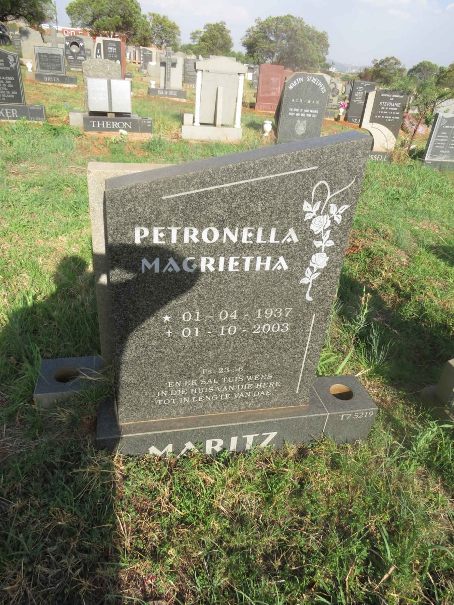 MARITZ Petronella Magrietha 1937-2003