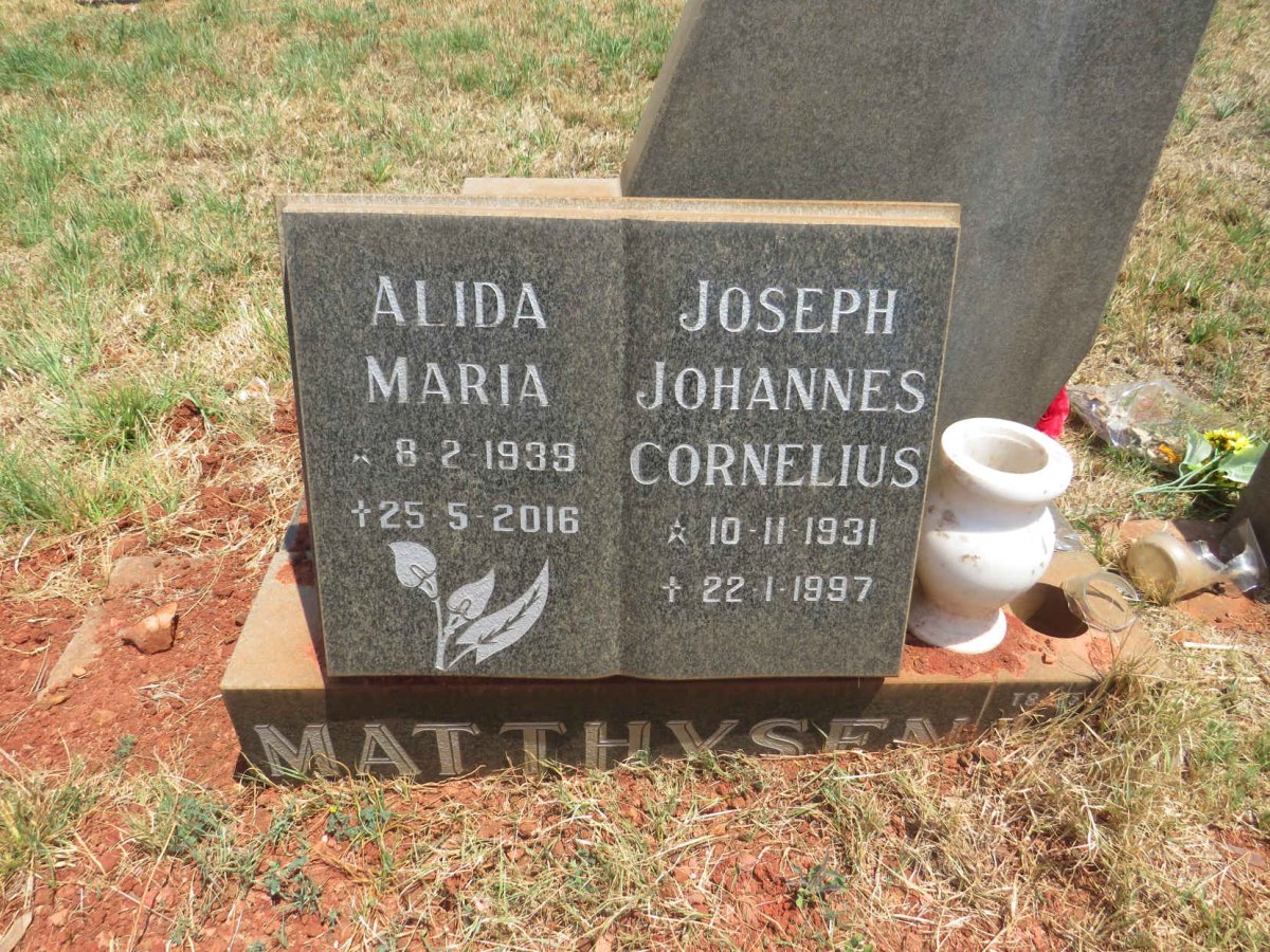MATTHYSEN Joseph Johannes Cornelius 1931-1997 & Alida Maria 1939-2016