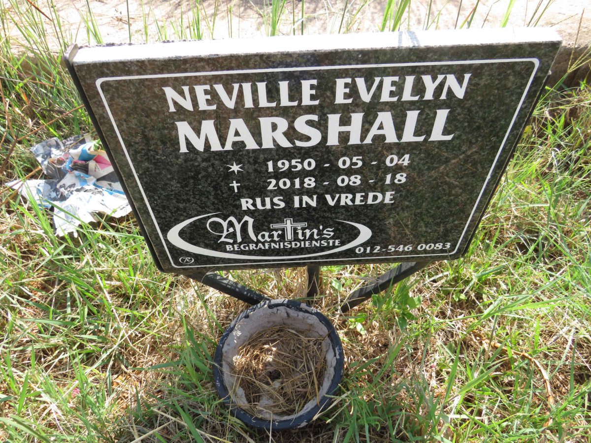MARSHALL Neville Evelyn 1950-2018