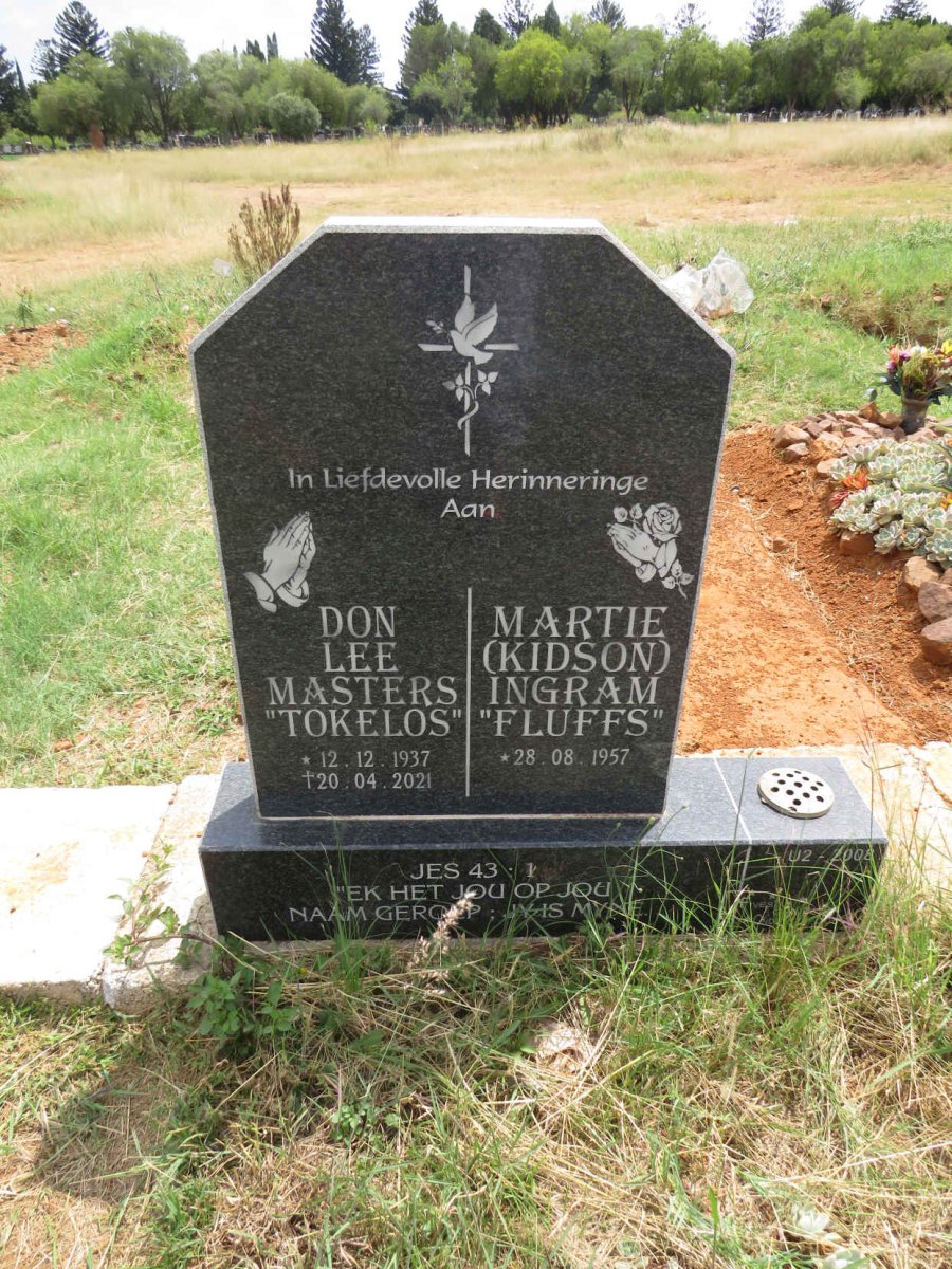 MASTERS Don Lee 1937-2021 & Martie INGRAM nee KIDSON 1957- 