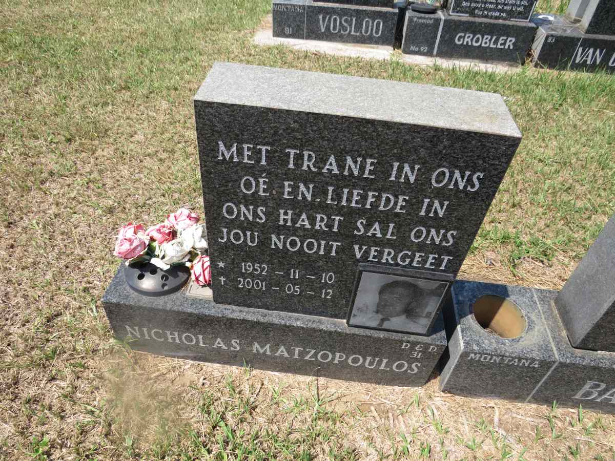 MATZOPOULOS Nicholas 1952-2001
