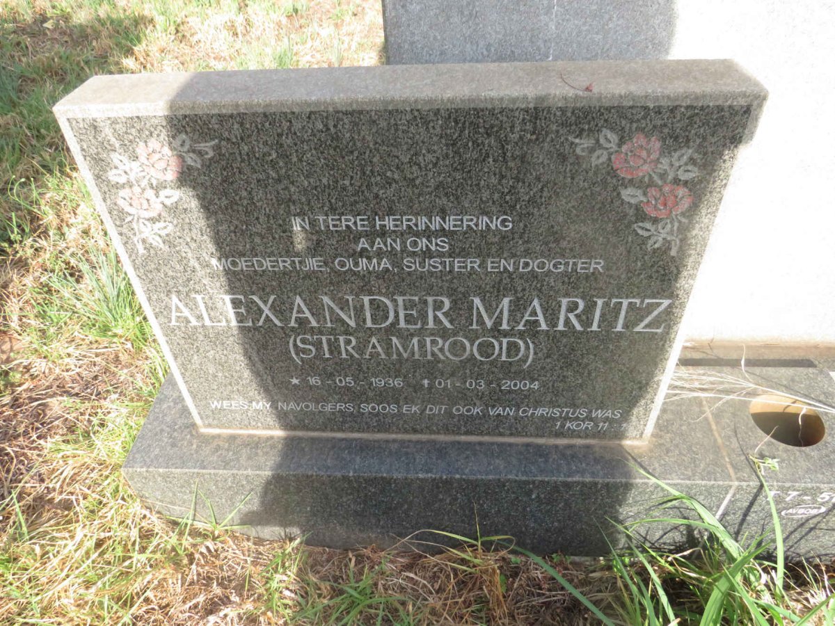 MARITZ Alexander nee STRAMROOD 1936-2004