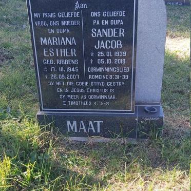 MAAT Sander Jacob 1939-2018 &amp; Mariana Esther RIBBENS 1945-2007