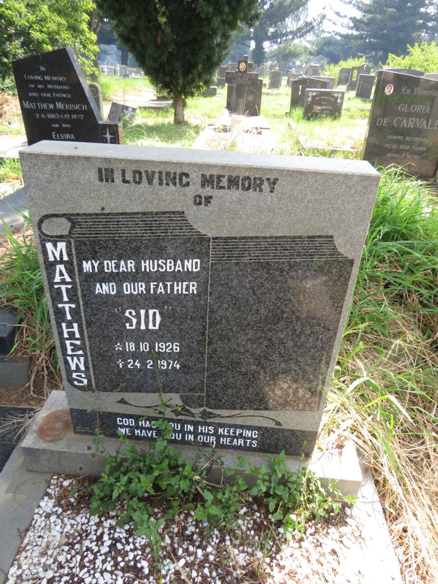 MATTHEWS Sid 1926-1974