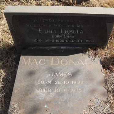 MACDONALD James 1908-1975 & Ethel Ursula SHAW 1908-1964