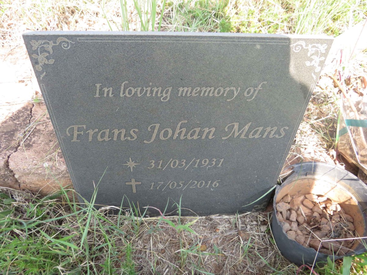 MANS Frans Johan 1931-2016