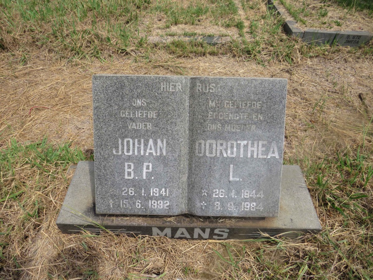 MANS Johan B.P. 1941-1992 & Dorothea L. 1944-1984