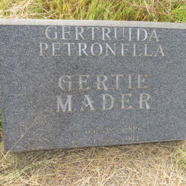 MADER Gertruida Petronella 1906-1994 