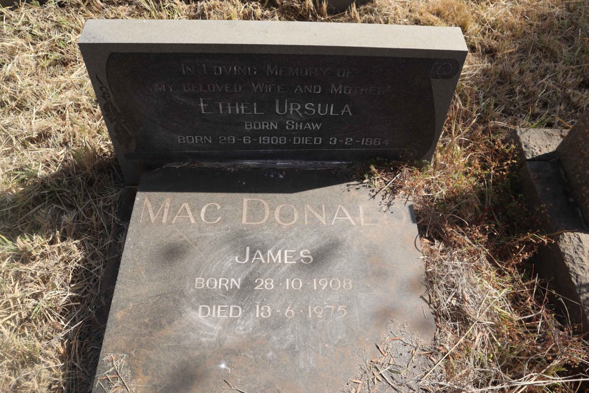 MACDONALD James 1908-1975 & Ethel Ursula SHAW 1908-1964
