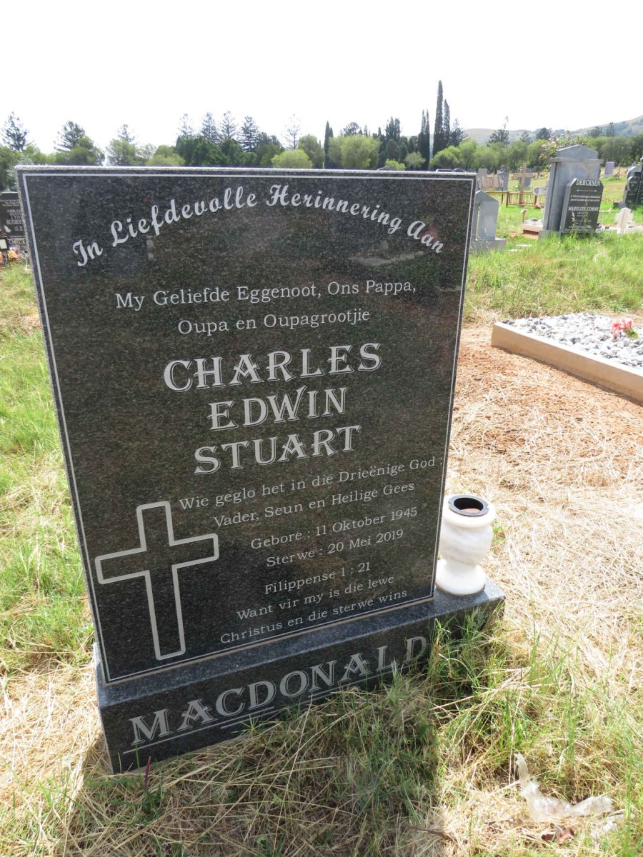 MACDONALD Charles Edwin Stuart 1945-2019