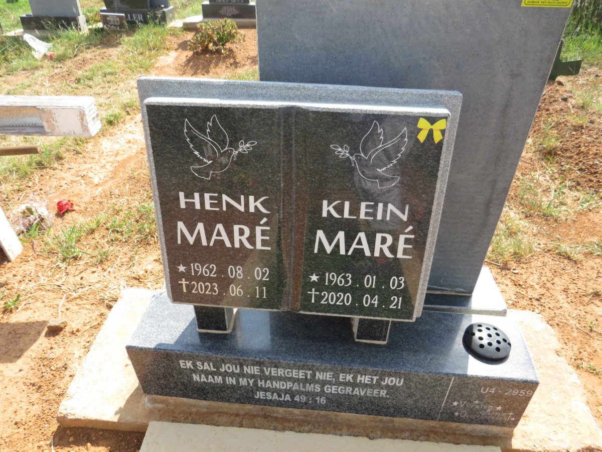 MARE Henk 1962-2023 & Klein 1963-2020