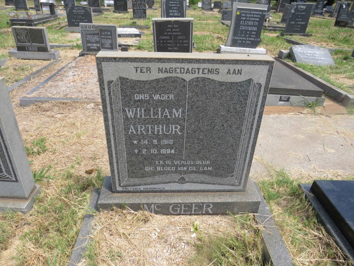 MCGEER William Arthur 1910-1984