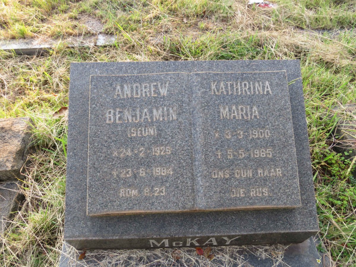 MCKAY Kathrina Maria 1900-1965 :: MCKAY Andrew Benjamin 1926-1984 