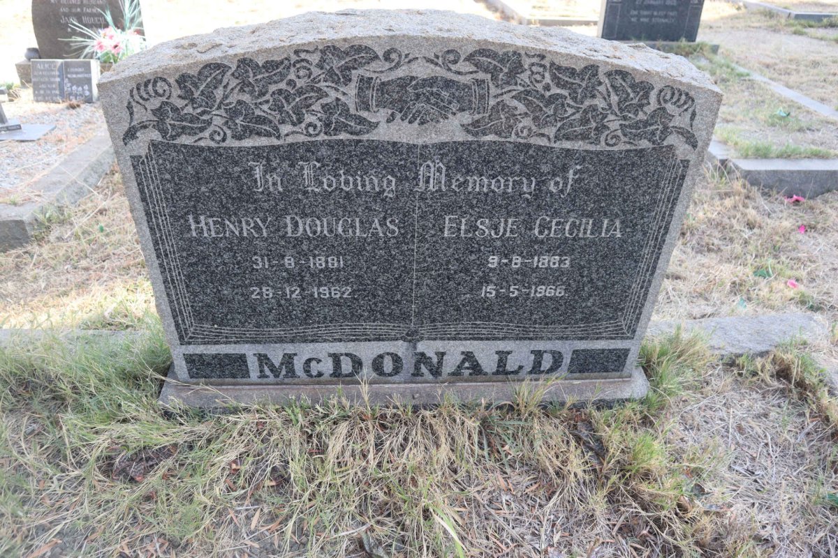 MCDONALD Henry Douglas 1881-1962 & Elsje Cecilia 1883-1966